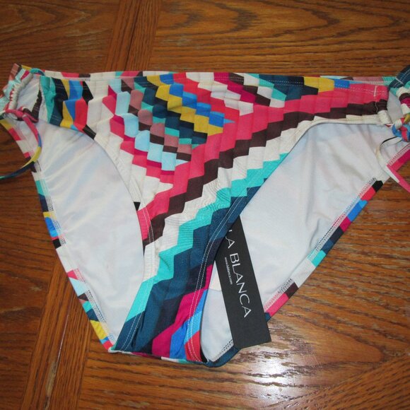 La Blanca Slice Of Paradise Side Tie Hipster Bottom Bikini NWT Sz 16 - Picture 4 of 8